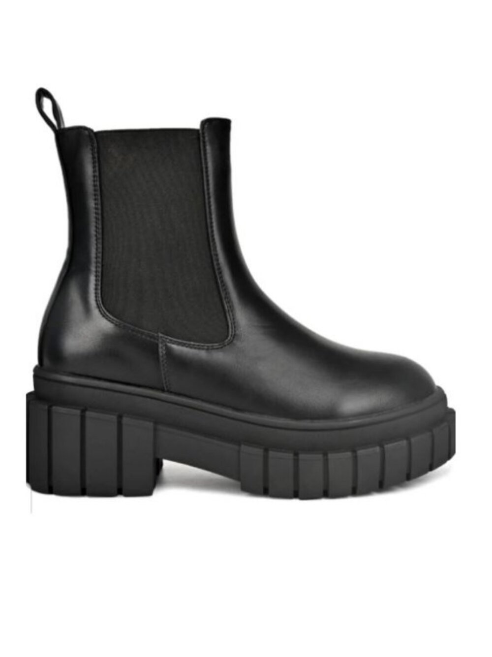 Black Patent Chunky Chelsea Boots Platform